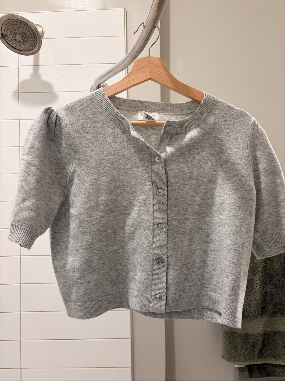 Song of Style Heather Gray Short-Sleeve Button Cardigan